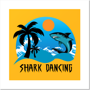 Shark Dancing In The Sea Posters and Art